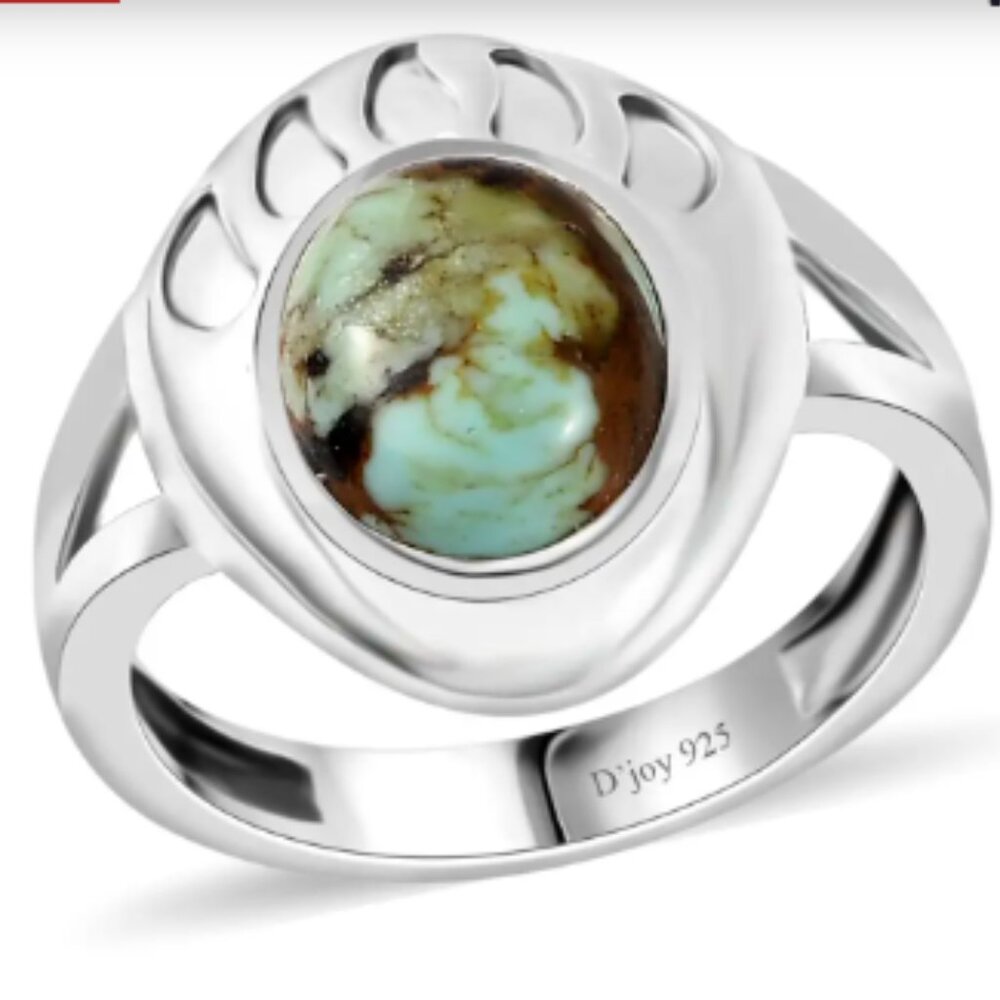Blue Moon Turquoise Bear Paw Ring in Sterling Silver 2.50 ctw